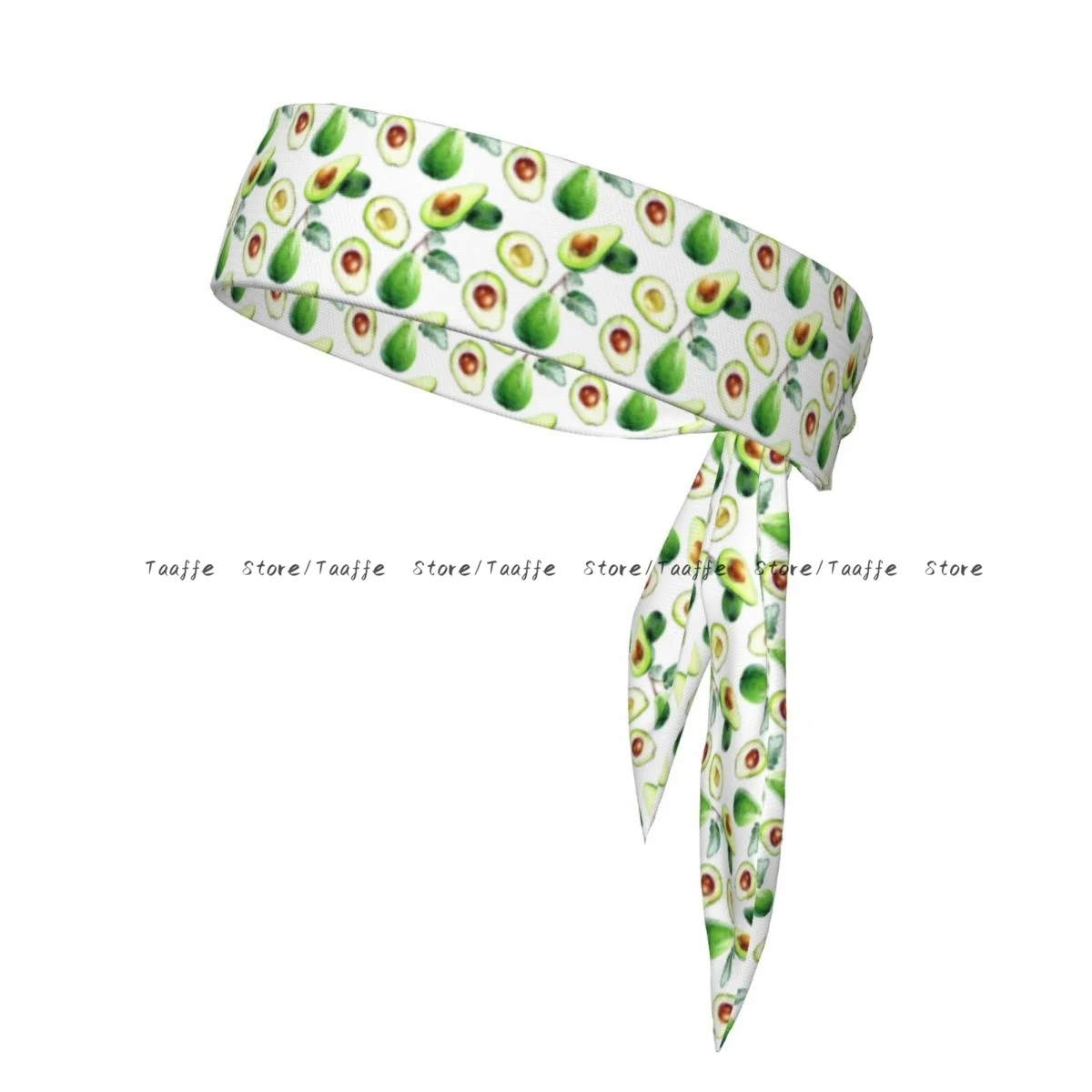 Head Tie Sports Headband Avocado Tropical Watercolor Athlete Sweatbands Head Wrap For Working Out Running Yoga
