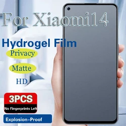 Protecteur d'écran de confidentialité pour Xiaomi, Xiaomi 14Pro, film hydrogel 256, Xiaomi14, HD, doux, anti-peepin