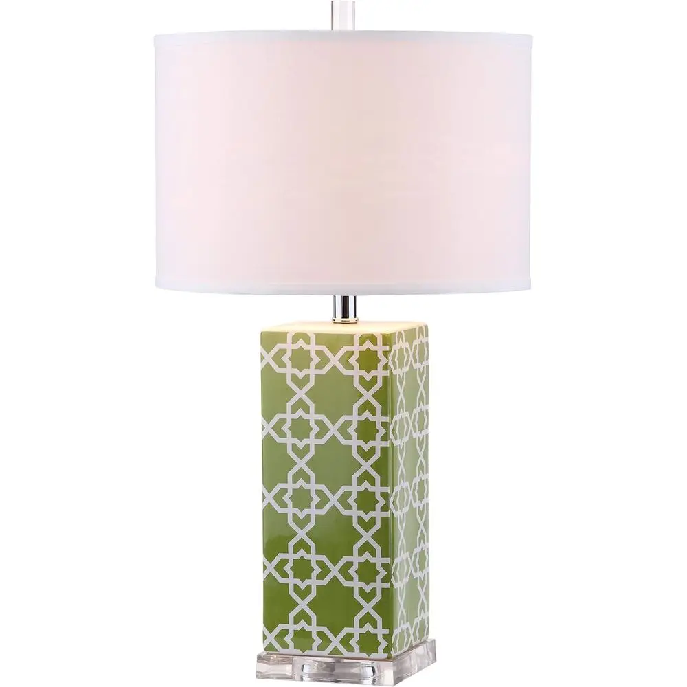 Contemporary Green 27-inch LED Table Lamp Set for Bedroom, Living Room, Home Office, Desk, Nightstand (2-Pack, Bulbs Included)