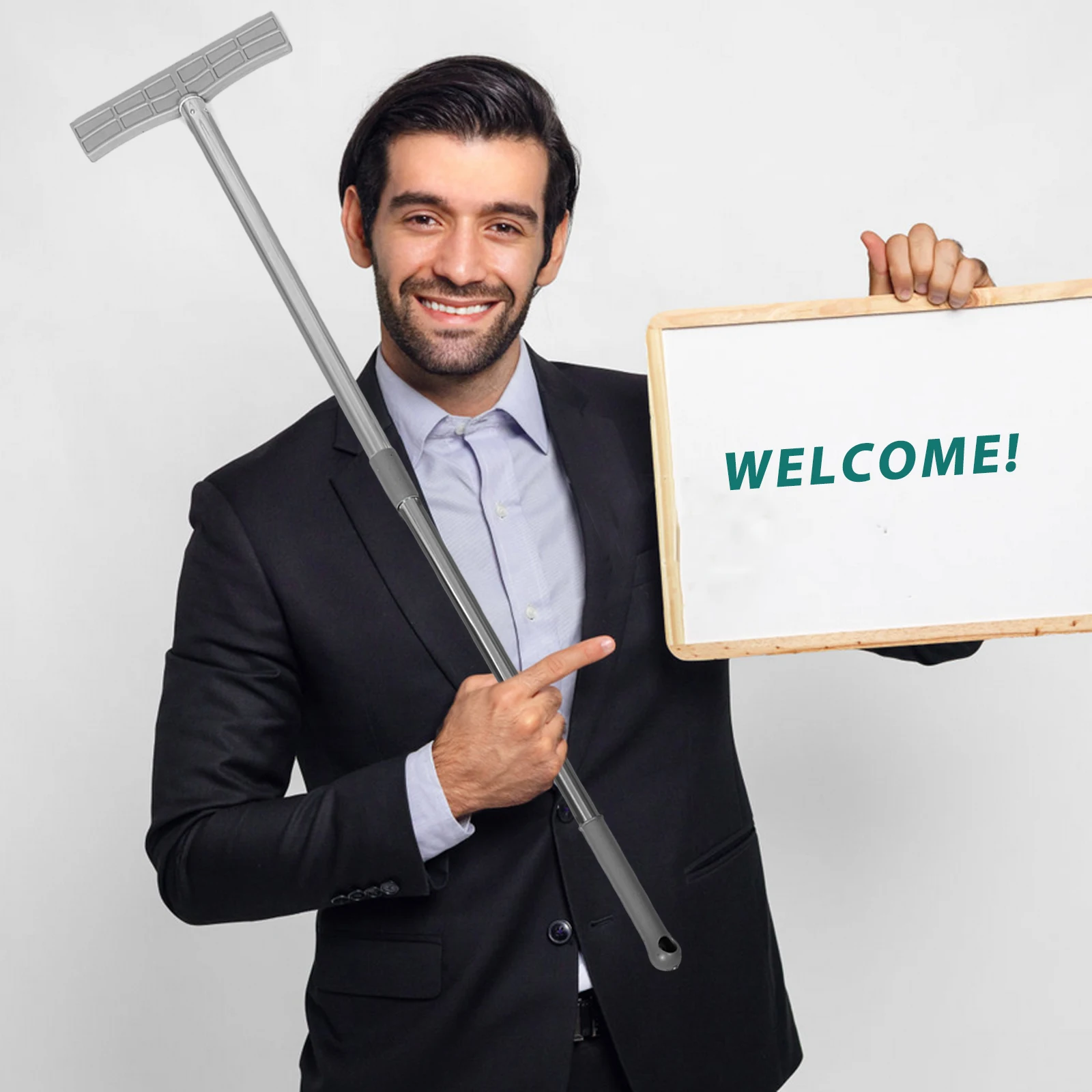 Holding Sign Pole Grip Holder Reclamestandaards Handborden op Stick RVS Board Banner