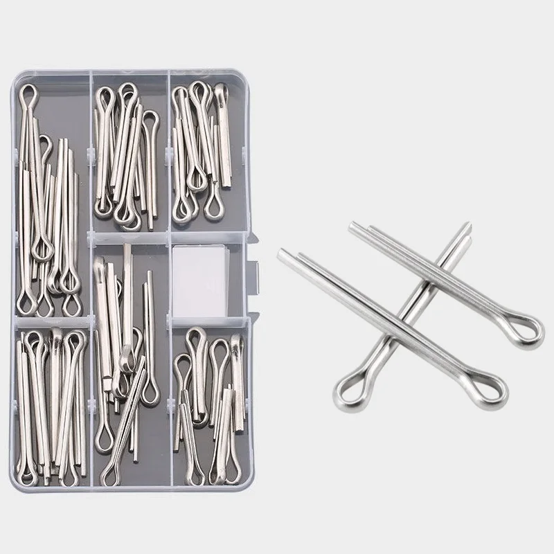 M1 - M12 304 Stainless Steel Split Cotter / Spring Elastic / Cylindrical / Flat Keyway / R-Type Pin Assortment Kit Set