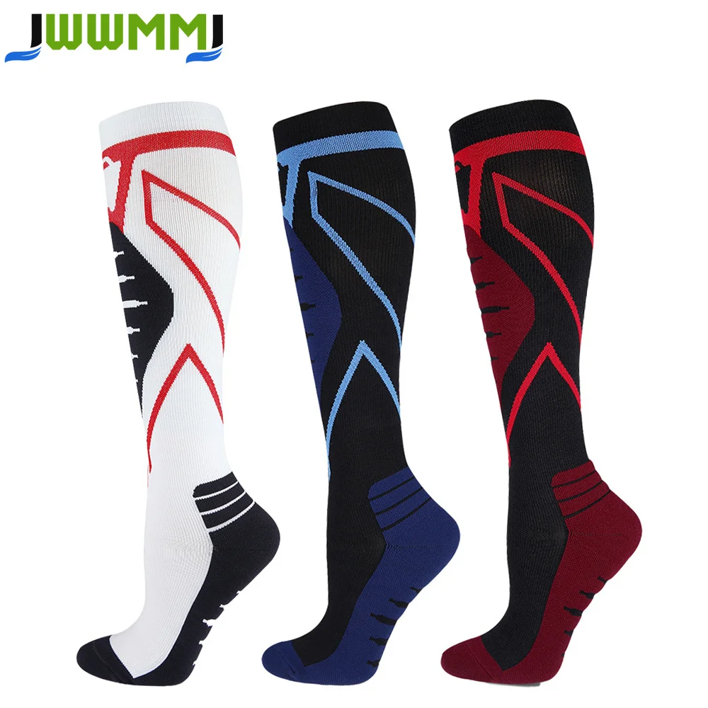 JWWMMJ 1Pair Compression Socks for Women & Men Circulation, 20-30 mmHg is Best Support for Athletic Running Hiking