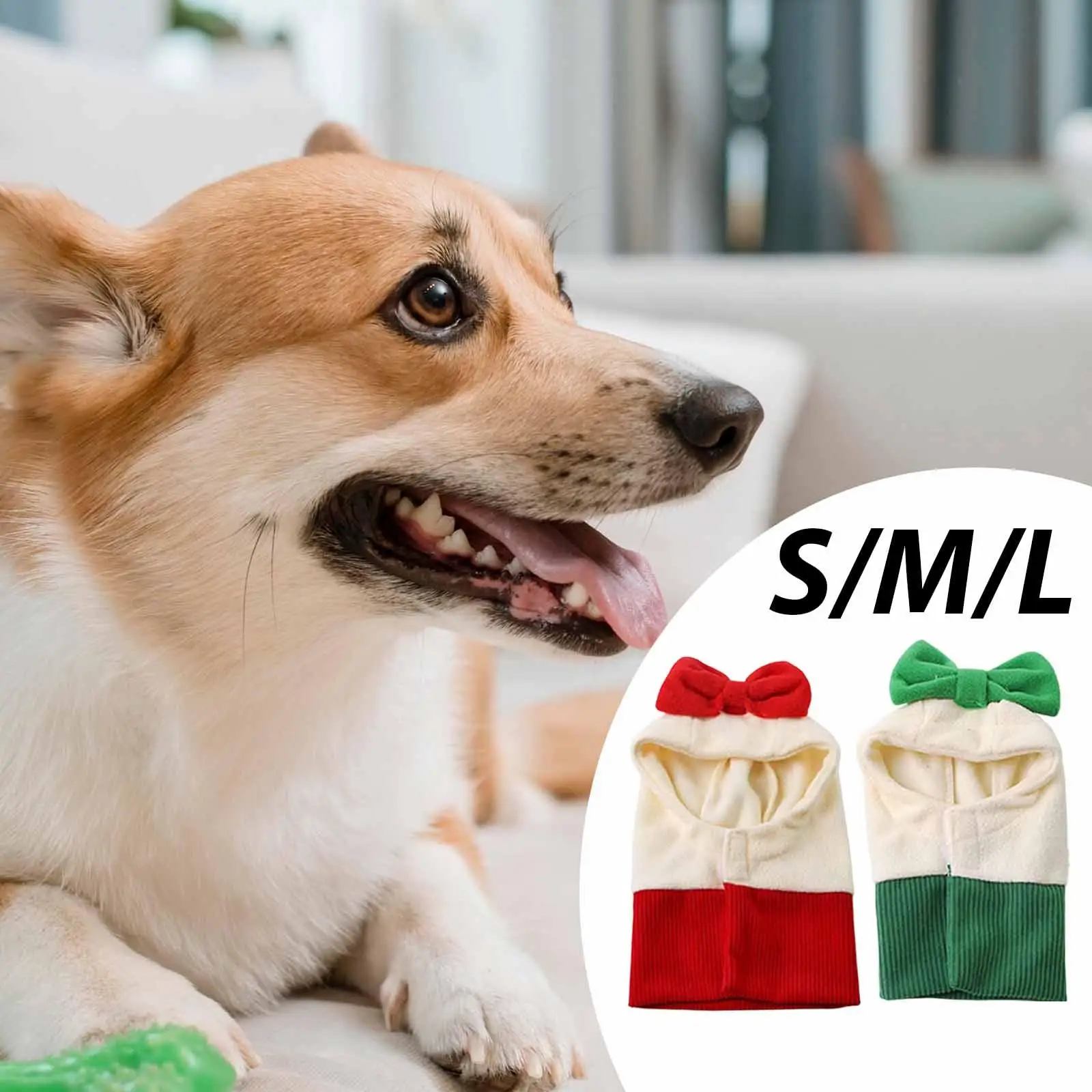 Dog Warm Winter Hat Pet Hat Costume Hoodie Reusable Headgear Earmuffs Ears Cover for Festive Party Walking Training Christmas