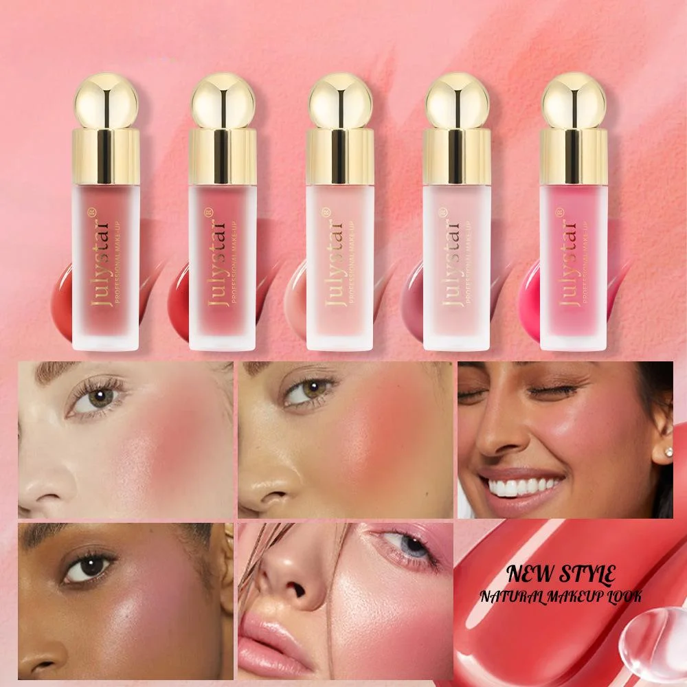 Vloeibare Blush Stick Met Kussen Natuurlijke Vloeibare Contouren Voor Face Blusher Pigment Blijvende Wangtint Crème Blush Make-Up