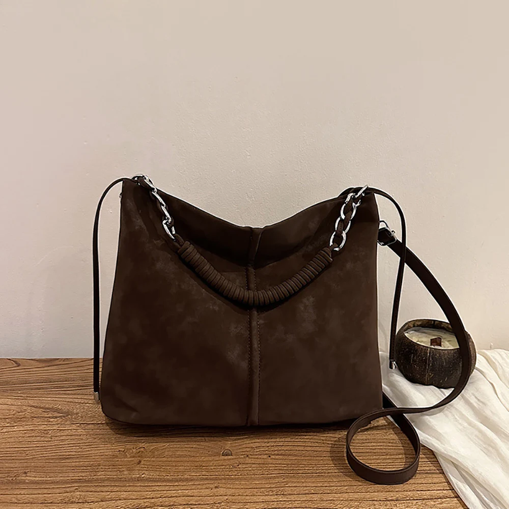 Vintage Large Capacity Crossbody Bag Women High Grade Pu Solid Color Soft One Shoulder Bags Daily Commute All-Match Tote Packs