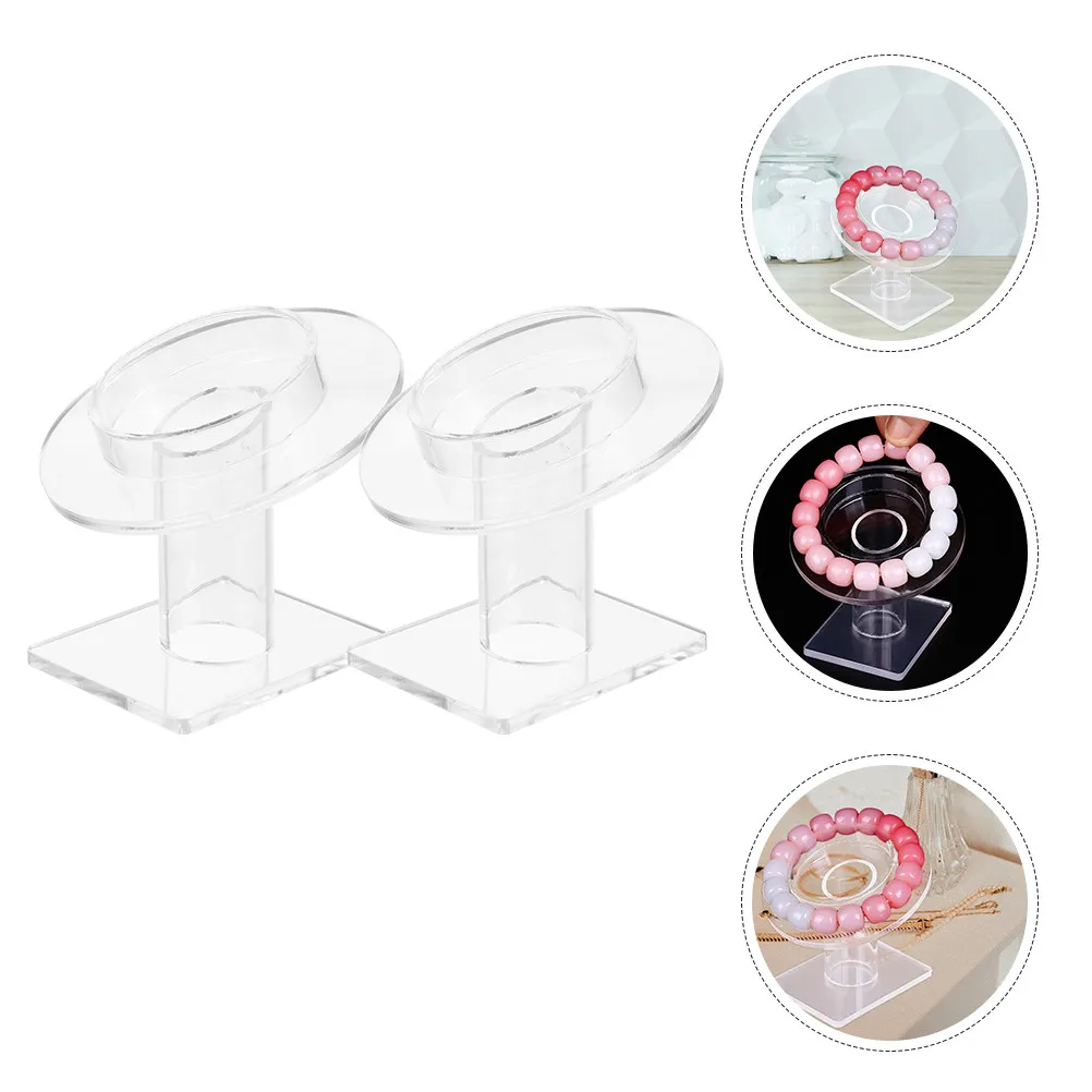 

2Pcs Acrylic Bracelet Stand Clear Jewelry Organizer Tabletop Display Holder for Bracelets Watches Hand Chain Support