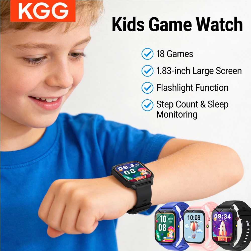 

2026 New Smart Watch For Children HD Touch Screen Camera 18 Games Sleep Monitoring Alarm Clock Calculator Birthday Gift Boy Girl