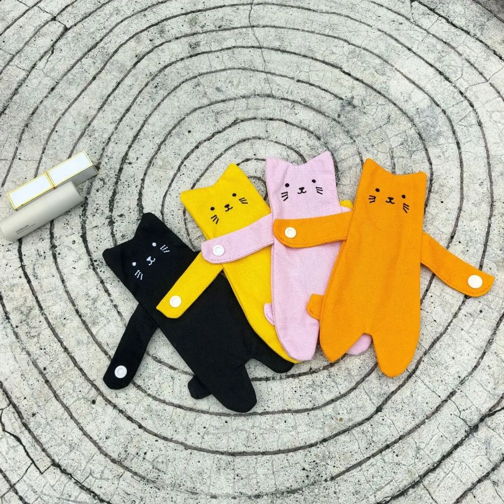 Monedero de gato de dibujos animados de lona, bolso ligero antipérdida, colgante, botón a presión, cierre de cremallera, cartera portátil para niñas