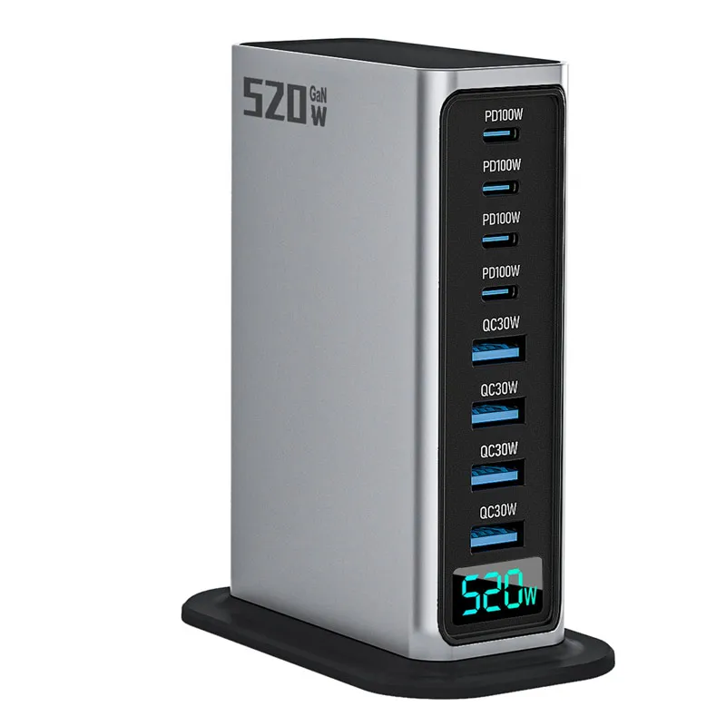 

Luxmoc GaN 520W Fast Charger AI Digital Display PD QC USB Type-C Multi-Port Office Home Desktop Charging Station Charger