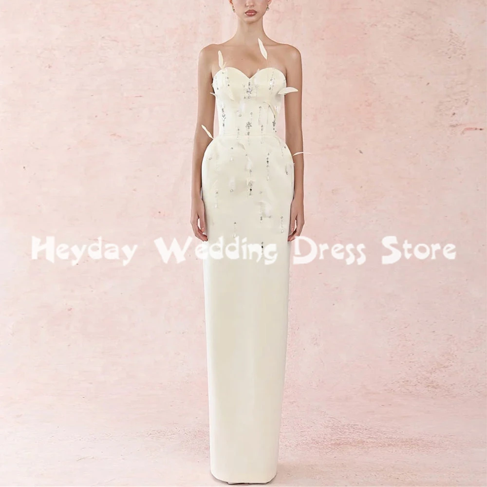 

Heyday женские прямые вечерние платья с перьями и бисером в форме сердца и без рукавов длиной до пола, вечерние элегантные вечерние платья 2025