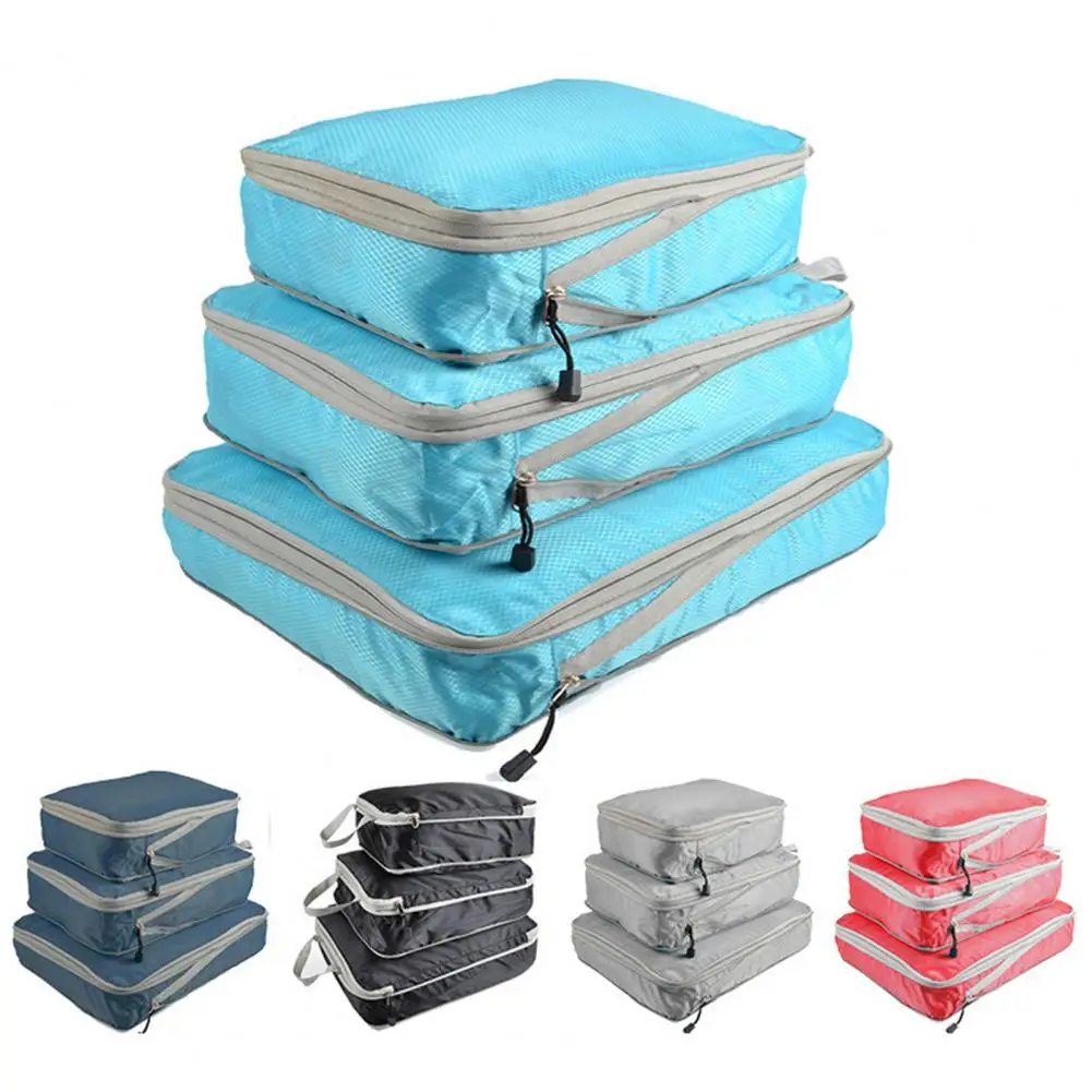 

Travel Storage Bag Compressible Packing Cubes Foldable Waterproof Travel Suitcase Nylon Handbag Luggage Clothes Organizer Bag