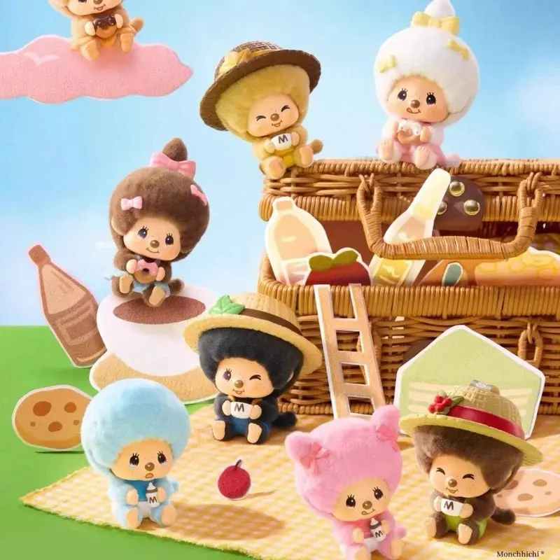 

【in stock】Genuine Monchhichi Coffee Farm Series Blind Box Face Changing Plush Pendant Collectible Trendy Toy Decoration Gift