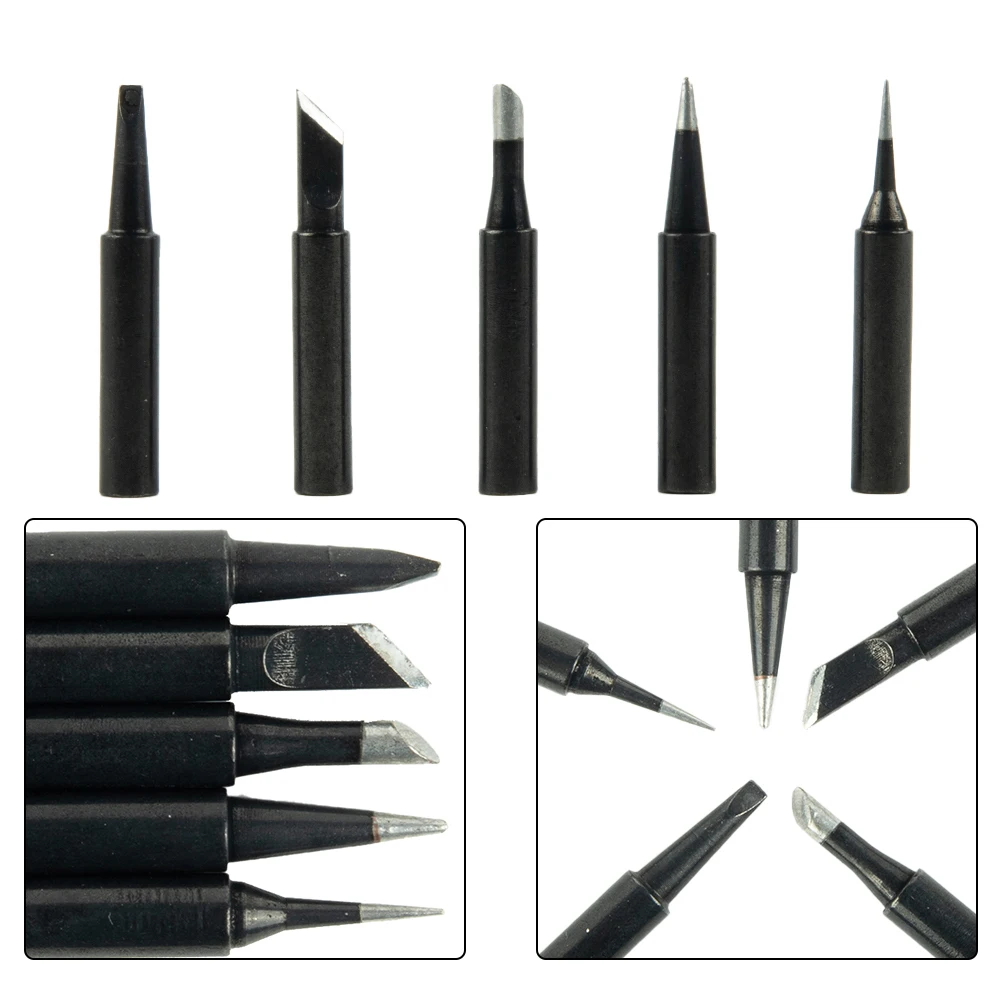 Electric Welding Soldering Iron Tips 200-480° 5 Pcs/Set Copper High Quality Lead-free Reliable Soldering Station