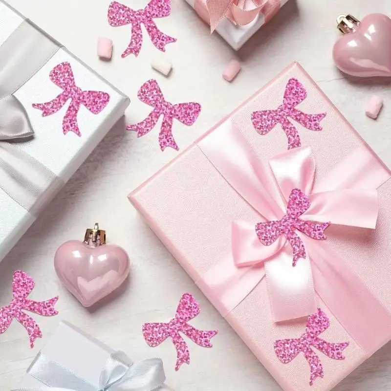 500pcs Glittering Bowknot Sticker adesivo Label