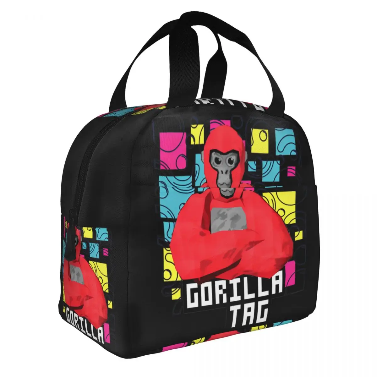 Gorilla Tag VR Gamer Monkey Mosaic Insulated Lunch Bags High Capacity Hot Games Meal Container Cooler Bag Lunch Box Tote Work