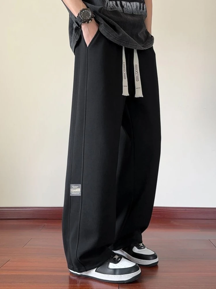Stylish Men’s Winter Casual Pants Thick Fleece Lining Flowy Wide Leg Loose Design Perfect for Cold Weather Streetwear