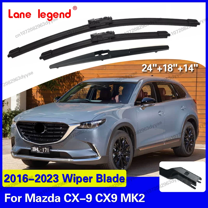 

Для Mazda CX-9 CX9 MK2: Передние щетки стеклоочистителя (2016-2023), аксессуары для лобового стекла, 24"+18"+14"
