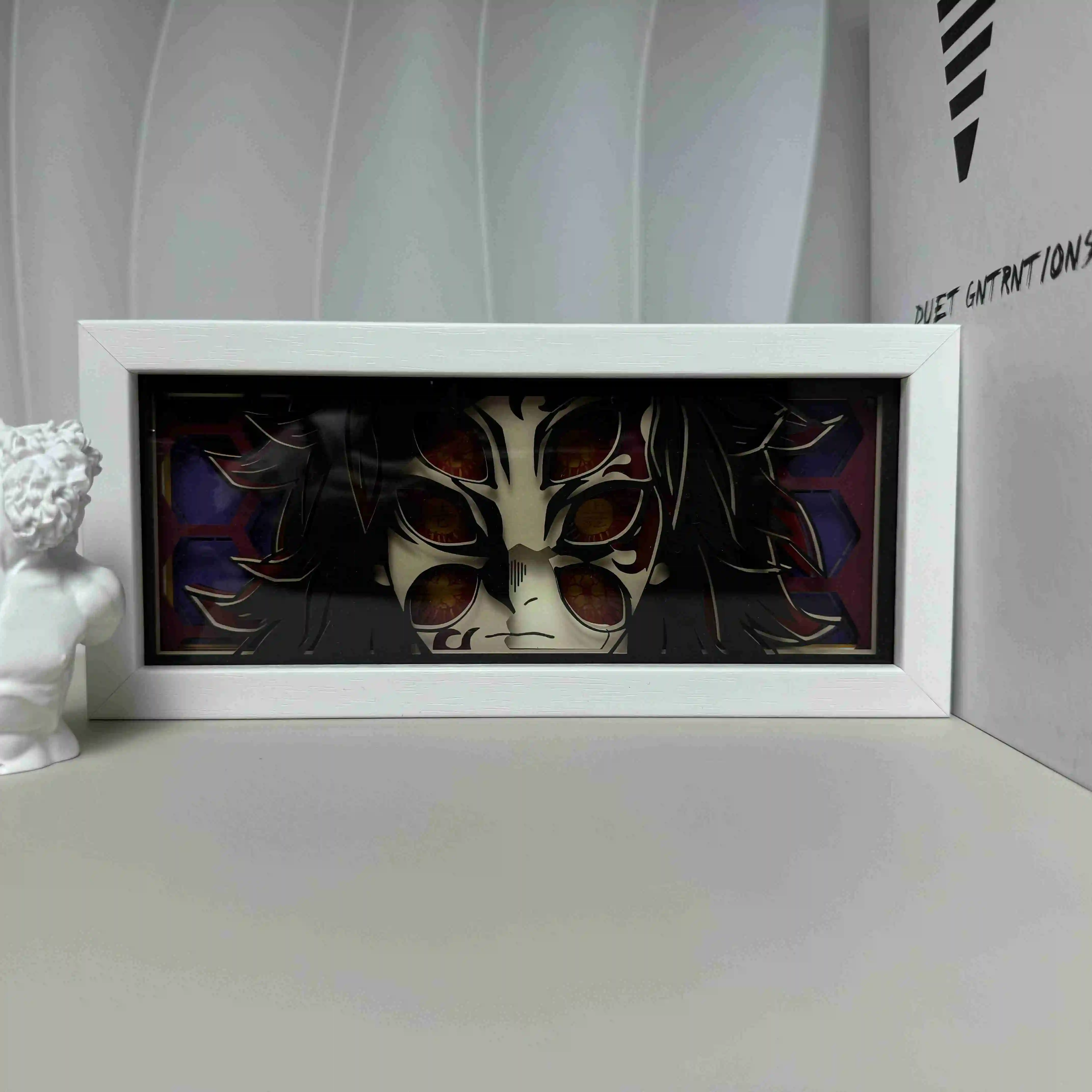 Demon Slayer Series cool atmosphere night light remote control color light box photo frame paper-cut light