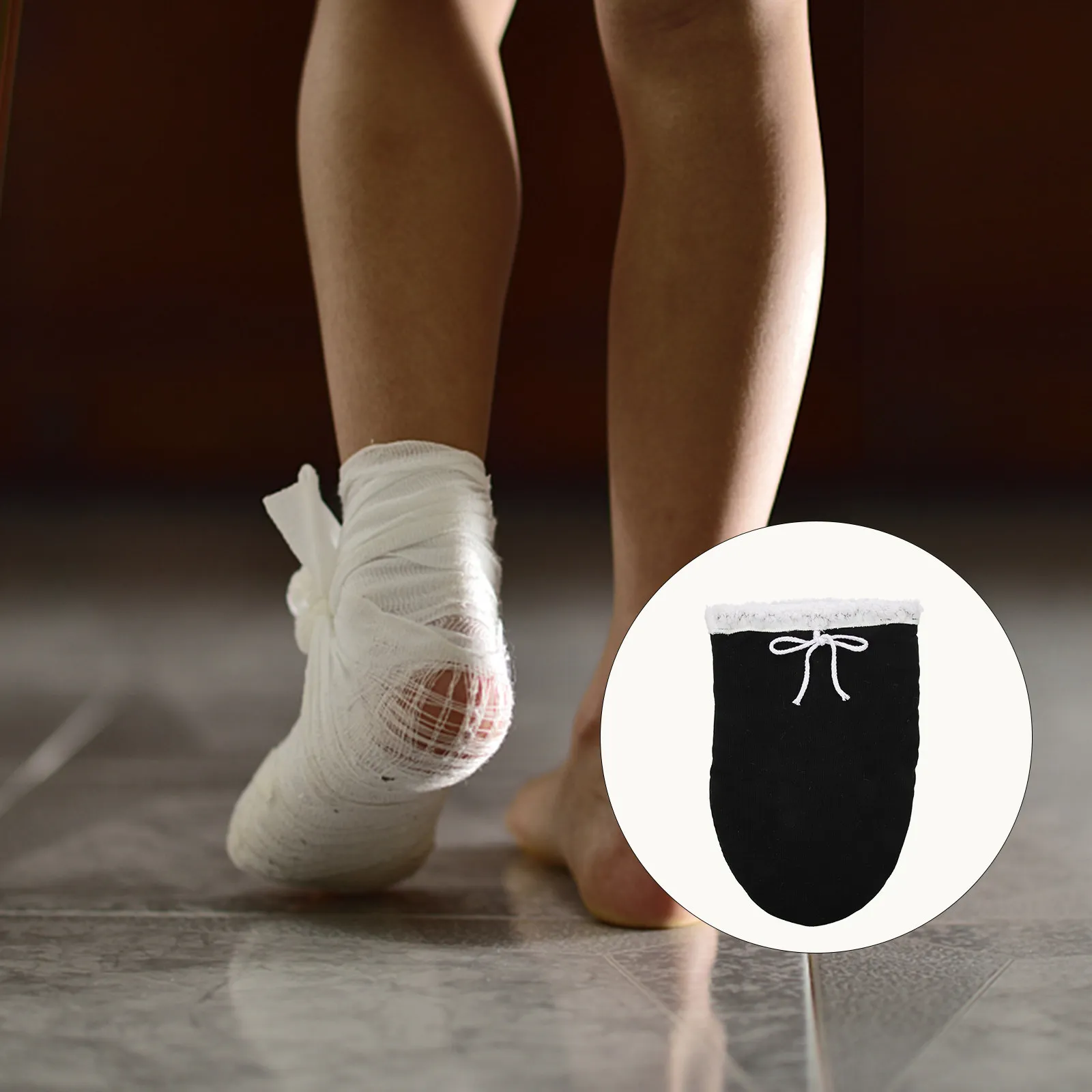 Professional Warm Care Sock Gypsum Foot Cover Adjustable Opening Large Fit for Ankle Support Cast Recovery Swelling Relief view 3