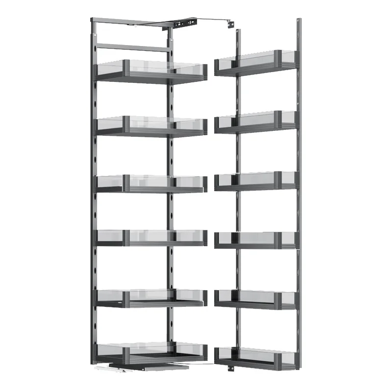 

Concealed Kitchen Aluminum Corner Organizer Pantry Pull Out High Unit Pantry
