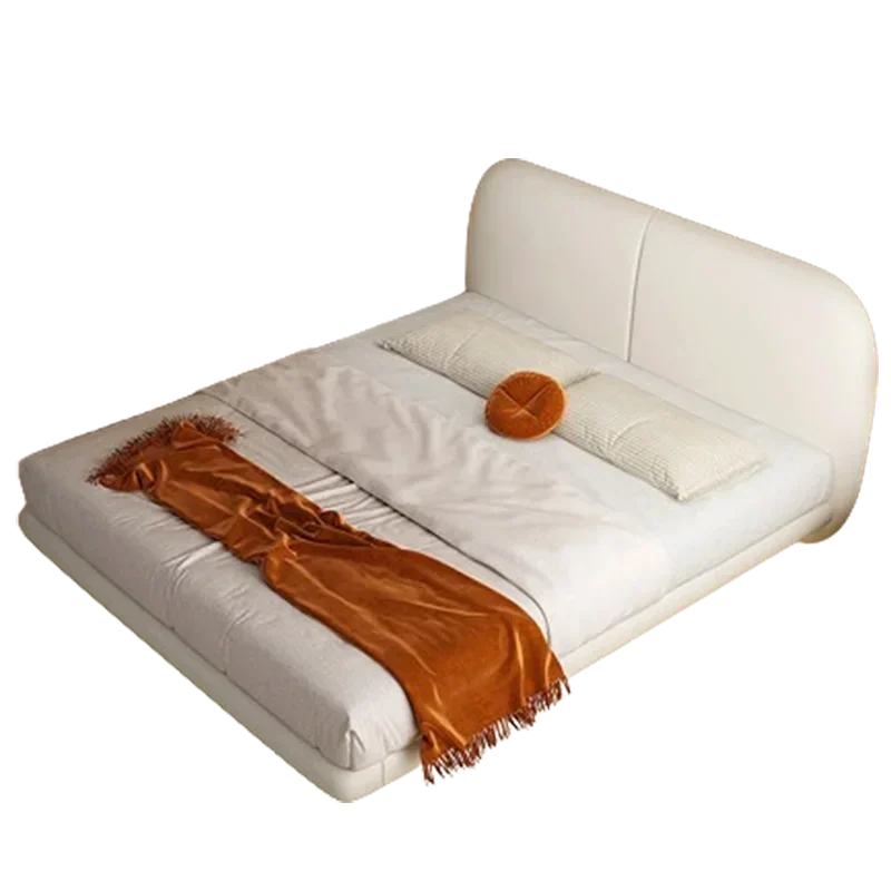 Modern White Double Bed European Headboard Loft Sleeping Floor Double Bed Queen Full Size Cama Matrimonio Furniture For Bedroom