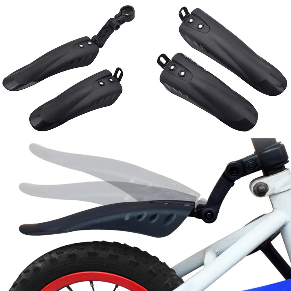 1 Paar Fahrrad-Schutzblech-Set aus PVC-Kunststoff vorne und hinten für 12-20 Zoll Kinderfahrräder, Fahrradzubehör, Schwarz
