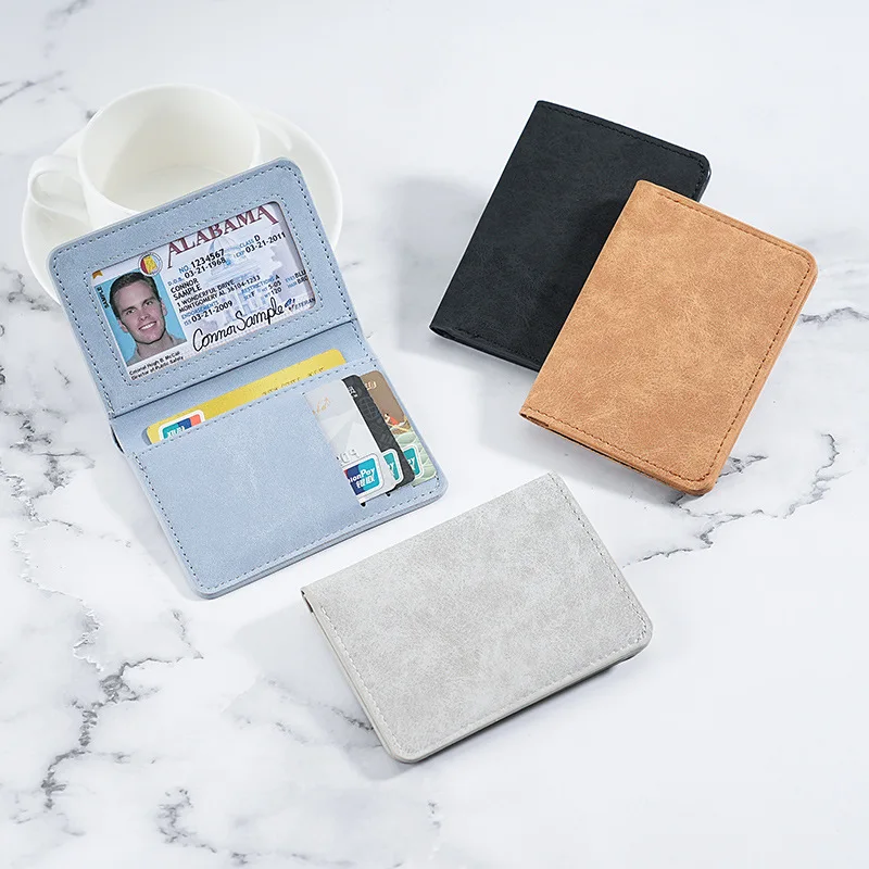 

Card bag Male ultra-thin mini small wallet Multifunctional driver's license leather case Multi-card position Anti-degaussing cer