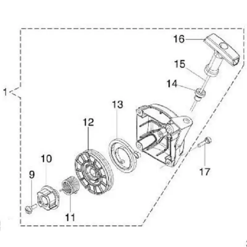 OM36 STARTER SPROCKET PULLEY REWIND SPRING ROPE HANDLE FOR OLEO-MAC OM43 EFCO EF3600 EF4300 CARTER 61350204 61350139 61350203