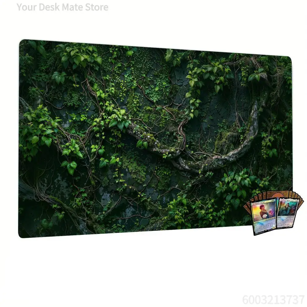 Green Moss Nature Design Magic Party Game Mat Durable Rubber for TCG Games 35X60cm Mouse Pad Offices Desk Mats Friendly Design