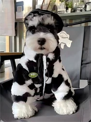 Dog clothes autumn and winter warm schnauzer fah bichon teddy small and medium-sized dogs and cats thickened fur coat