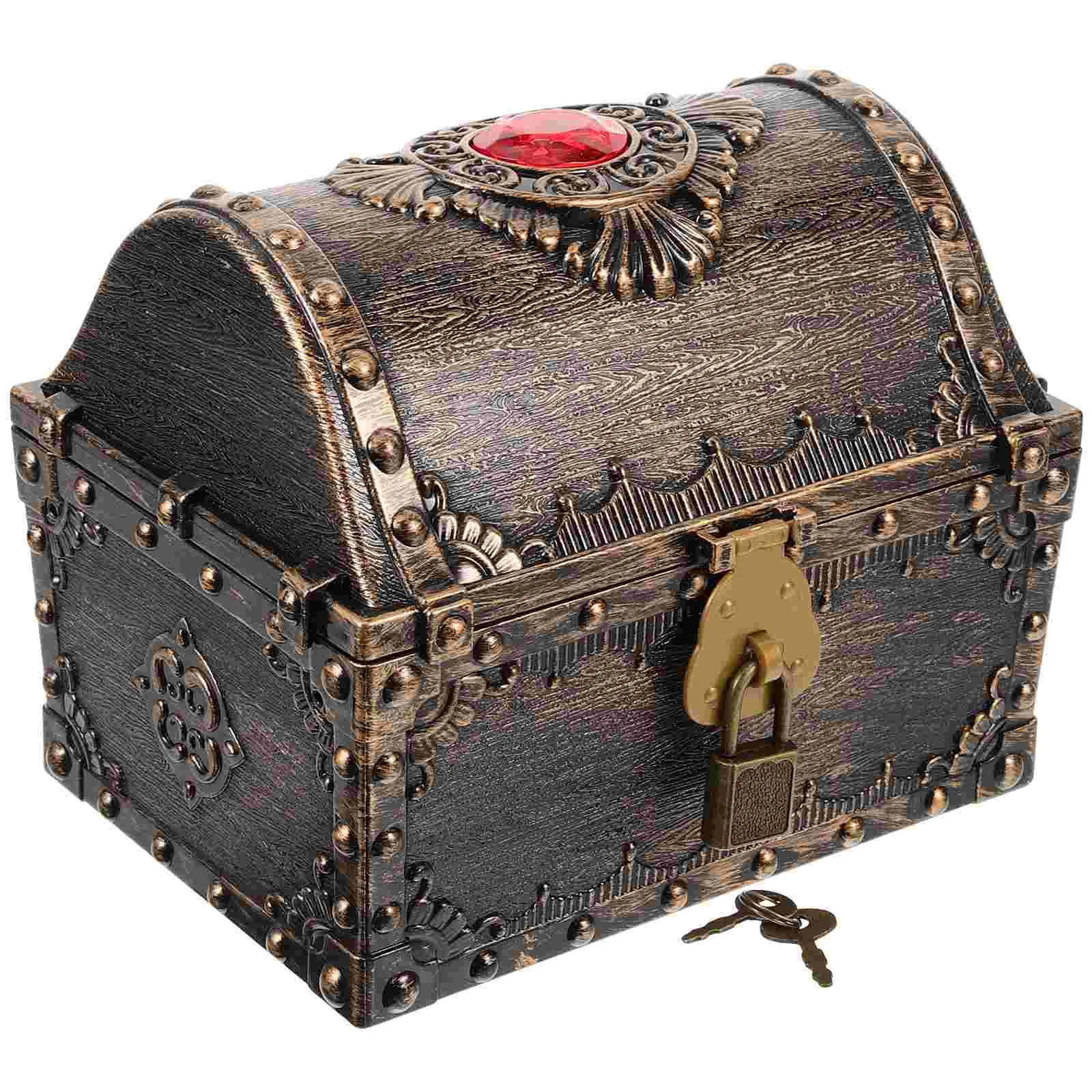 

Pirate Treasure Hunting Box Children's Retro Storage Creative Gemstone Props Tots Toys Chest Small Large Plastic Mini