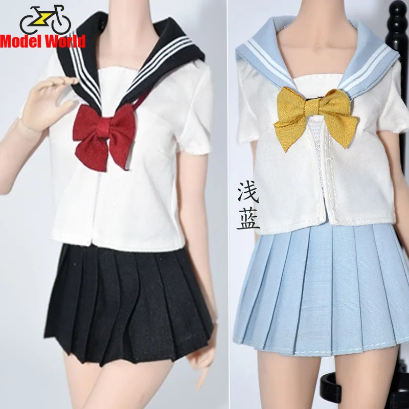 IN STOCK 1/6 scale female clothes girls school uniform pleated skirt  fit 12 inches S44 S45 S26 S25 S24 action figure body mode