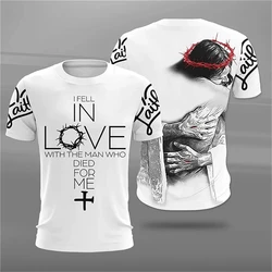 Vintage Men's Tshirts 3d Christian Jesus Print T-Shirt Summer Casual Streetwear Tops Men Clothing Short-sleeved Camisetas Homme