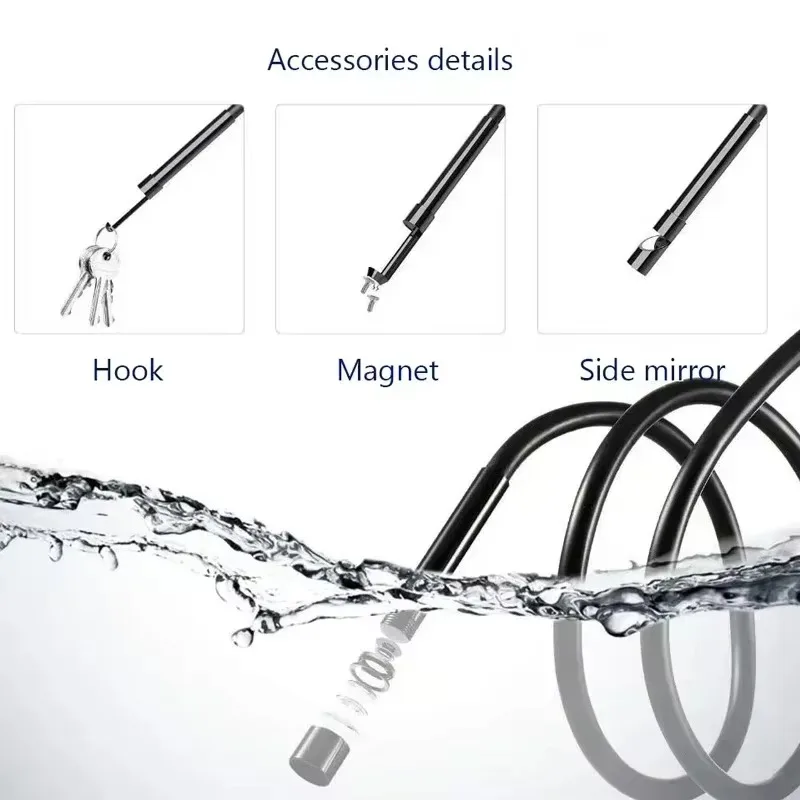 8mm IP68 Fishing Camera Type-C Endoscope with Telephoto Lens Soft Cable for High Definition Video Inspection For XIAOMI HUAWEI