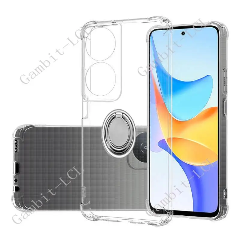 For Honor X7b 5G 4G 90 Smart CLK-LX1 CLK-LX2 CLK-NX1 Back Ring Holder Bracket Phone Case Soft Silicone TPU Original Shockproof