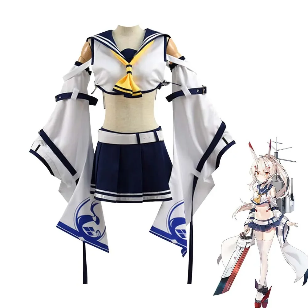 Azur Lane Game Cosplay Costume IJN Ayanami Top Dress Girls Cute Party Outfit with Tie Belt Female Lovely Anime Uniform Suit