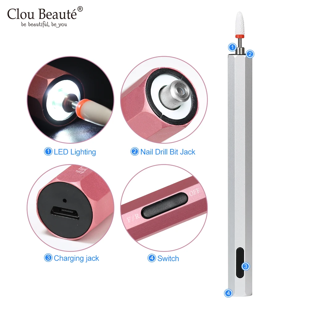 Tragbare Drahtlose Elektrische Nagel Bohrer Maschine Nagel Datei Pediküre Werkzeuge Set 12000rpm Nagel Bohrer Stift USB Lade Nagel polierer