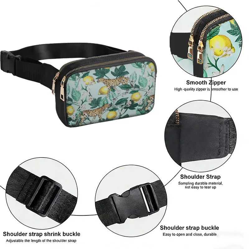 Buylor Fashion Fanny Pack Women Small Waist Bag Zipper Hip Bum Bag Waterproof Shoulder Chest Pack Sport Belt Bags Crossbody Bag — zdjęcie 3
