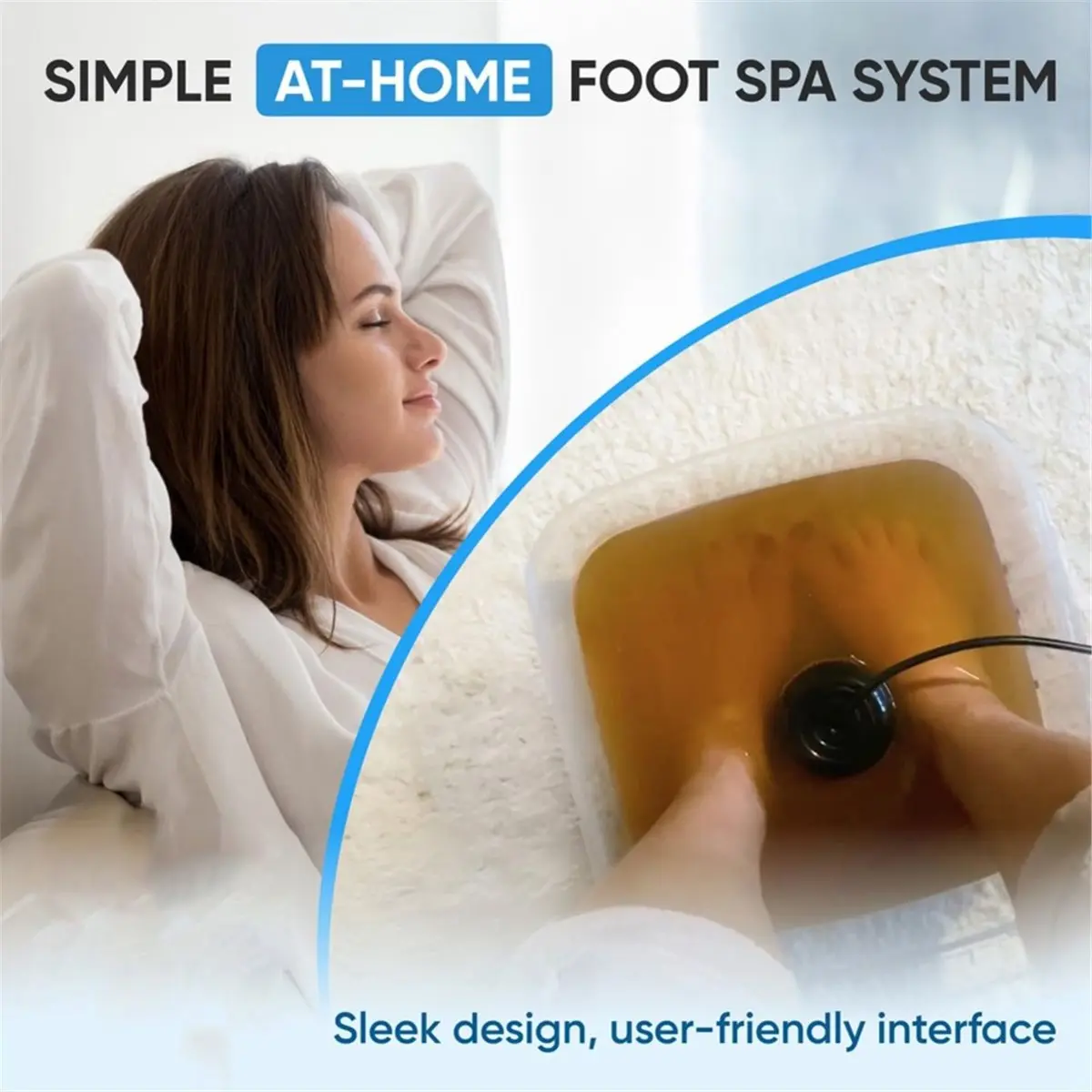 Home Tool Ionic Foot Spa,Ion Foot Bath Detox Machine ,Activates 2,000 Foot Detox Nodes - Easy 30-Min Home Detox EU Plug
