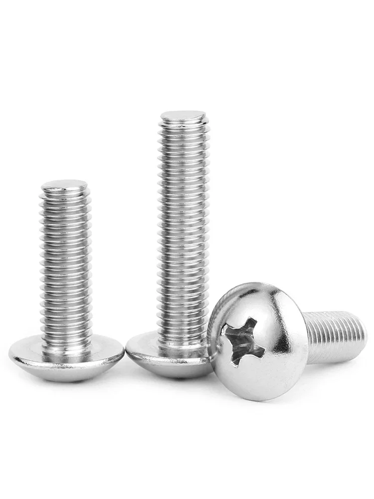 M3 M4 M5 M6 TM Screws Phillips Truss Mushroom Head Screw 316 A4 Stainless Steel Steel Flat Head Large Round Cross Bolt