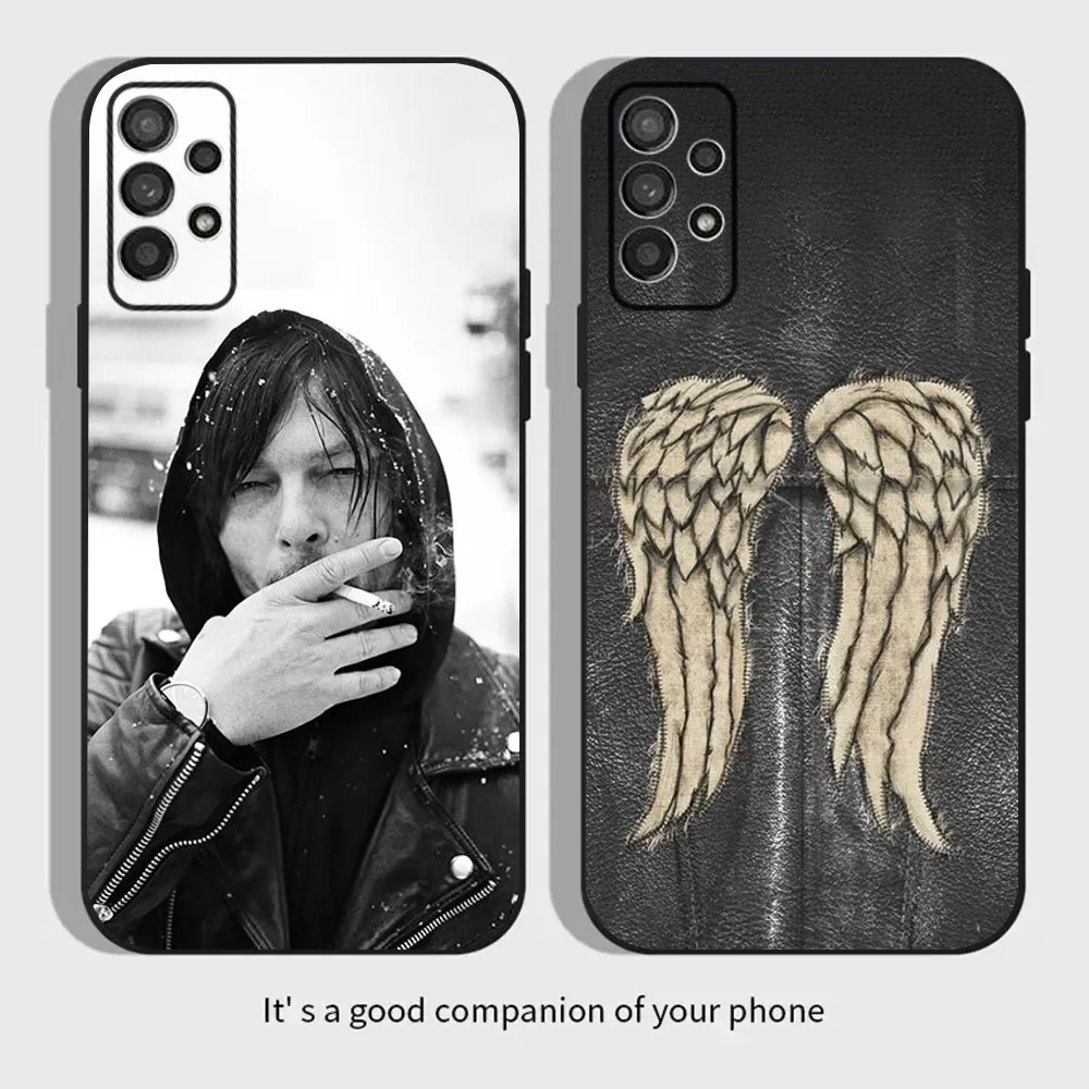 

D-Daryl Dixon Wings Zombie Phone Case For Samsung Galaxy A13,A21s,A22,A31,A32,A52,A53,A71,A80,A91 Soft Black Cover