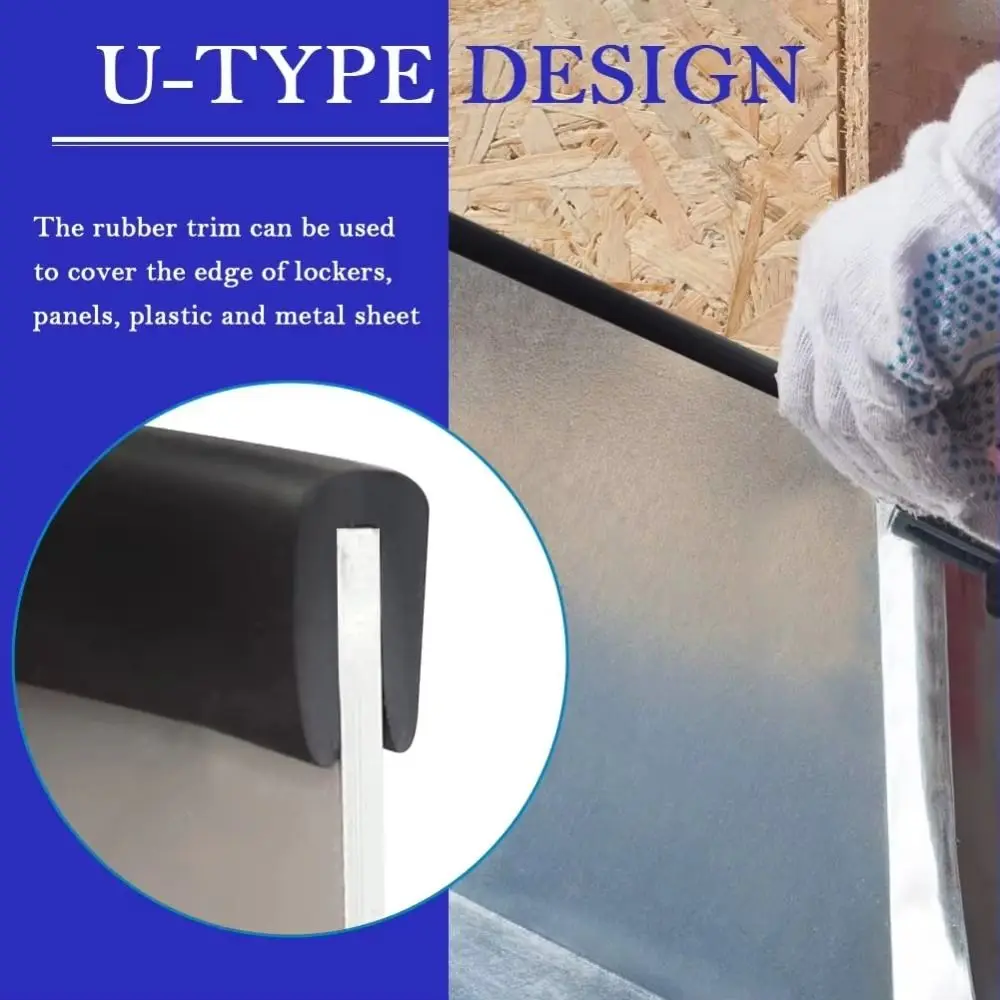New Rubber Edge Trim Strip U Shape Black Door Edge Strip Guard Seal Table Corners