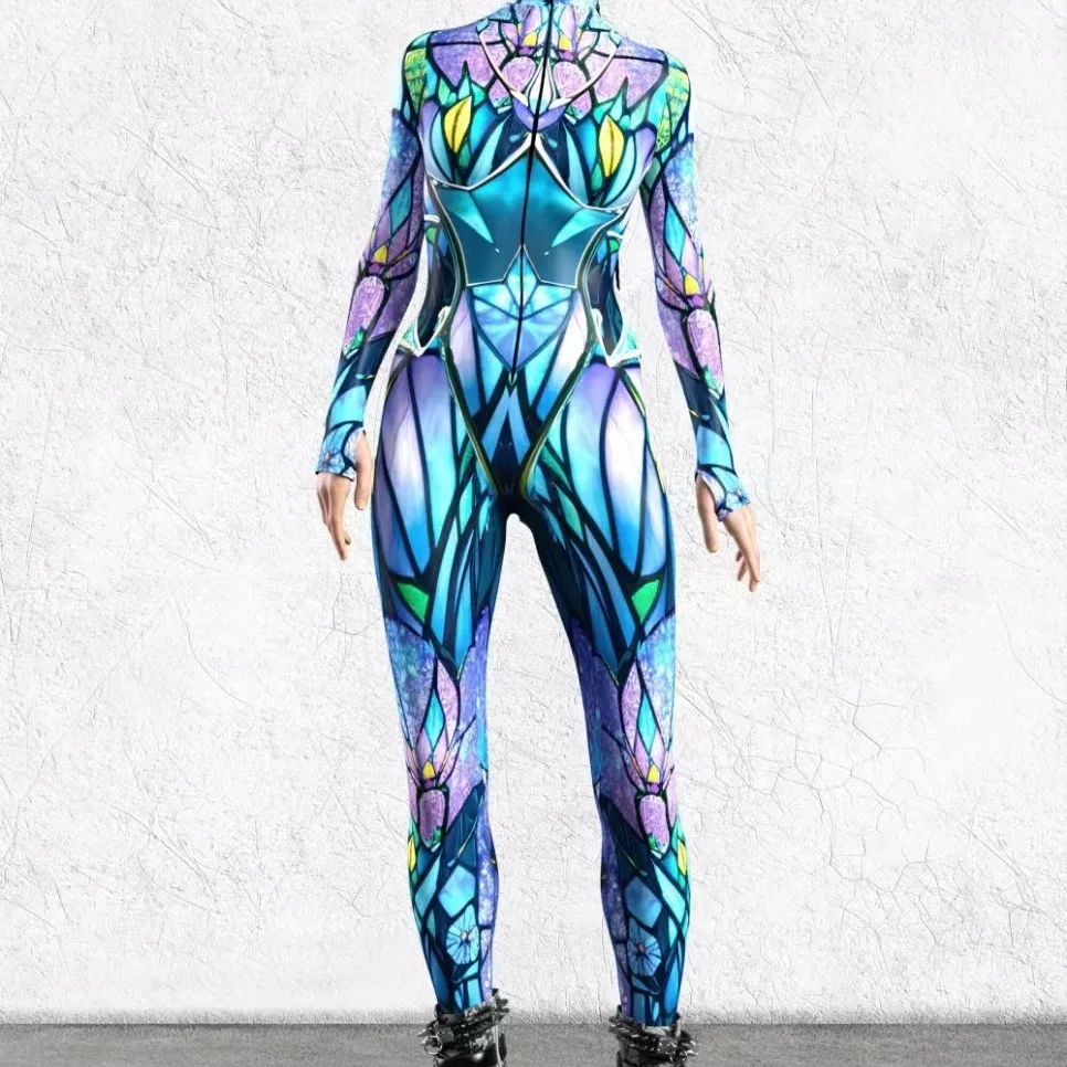 Combinaison noire punk pour femmes, impression numérique 3D, lignes irrégulières, adultes, cosplay, batterie, carnaval, fête, unisexe, cyclisme, Catsuit, 2024