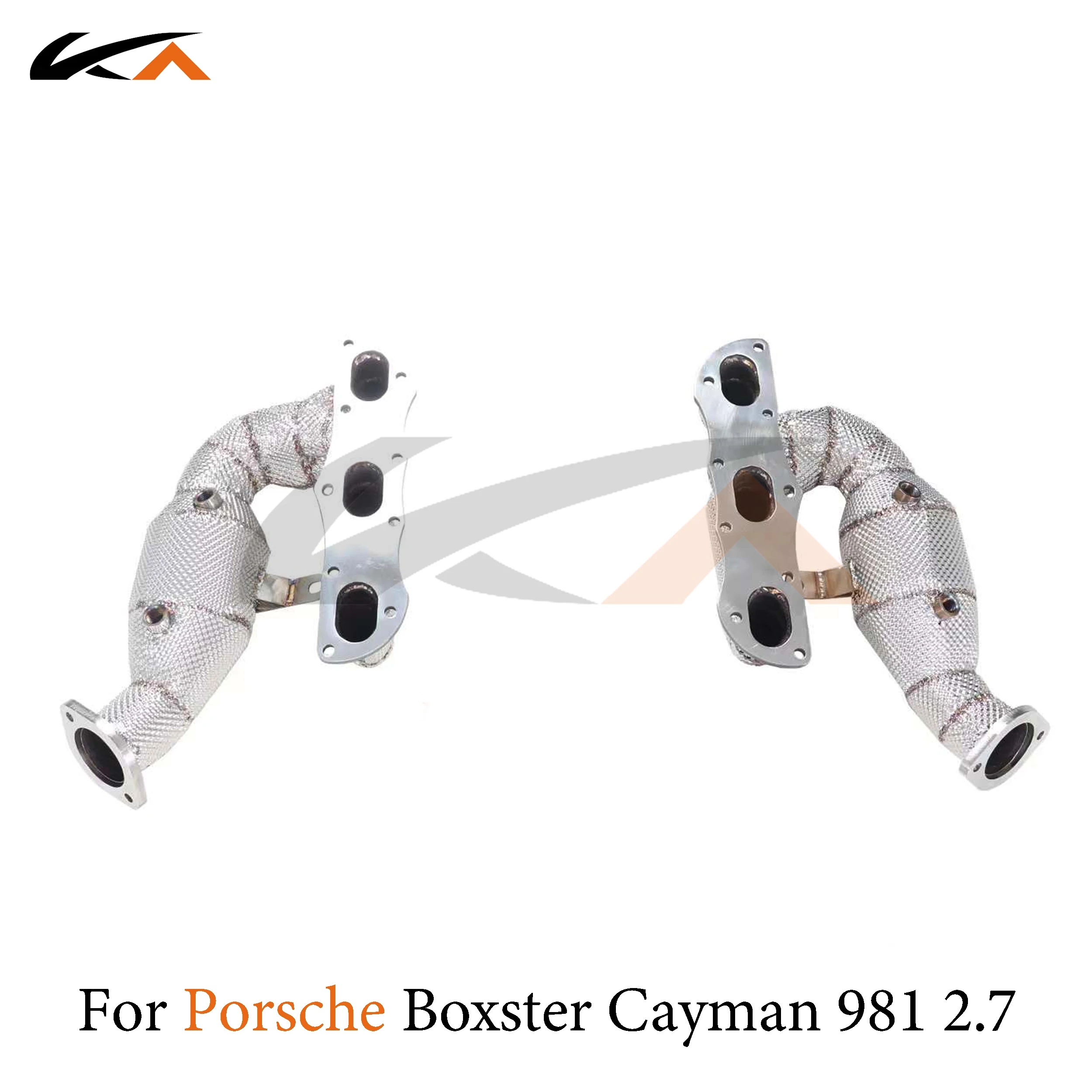 KA Tuning manifold exhaust system stainless headers for Porsche Boxster Cayman 981 2.7 performance parts heat shield catalysis