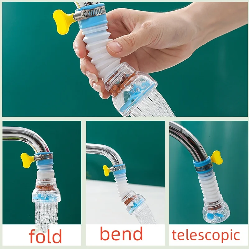 Rotating Extension Faucet Splash Proof Device Splash Proof Head Water Showerhead Extension Filter Nozzle Household Kitchen Unive