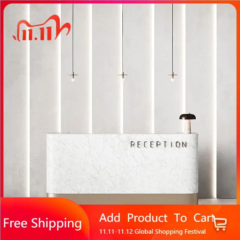 

Customer Modern Reception Desk Luxury Beauty Salon Counter Stands Coffee Reception Desks Elegant Drawers Bureau Office Furniture