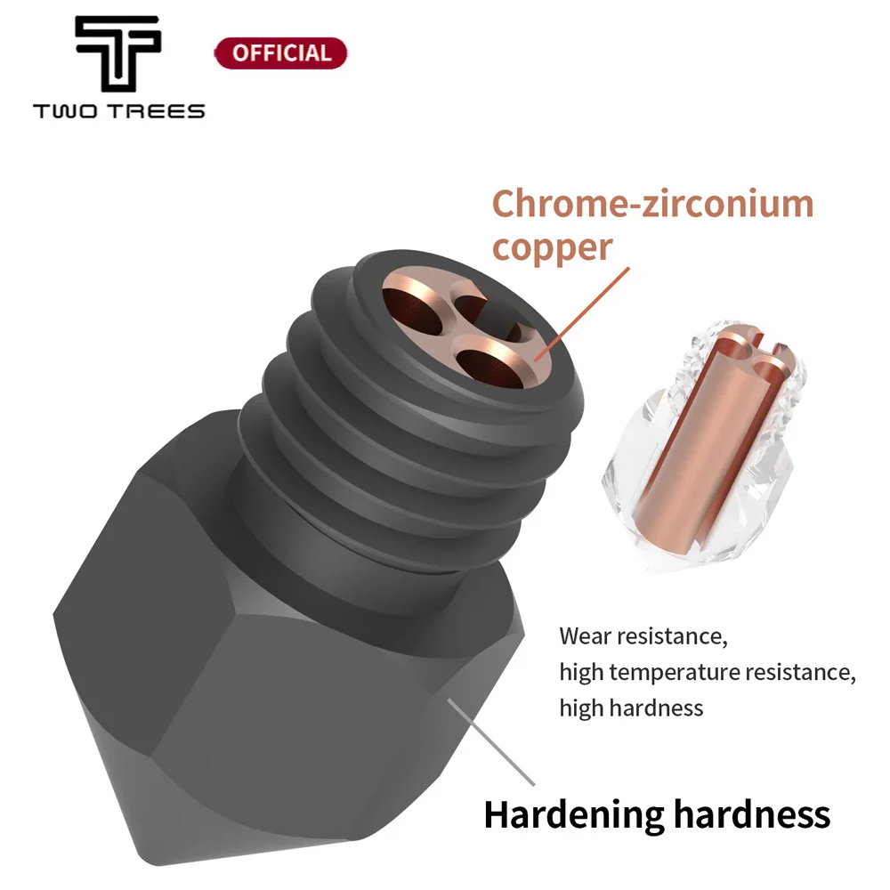 Boquilla de impresión para impresora 3D Ender 3 V2 Ender 5 CR10, piezas de extrusora de impresora 3D, actualización de acero endurecido, 0,4/0,6/0,8mm, 1 piezas, MK8