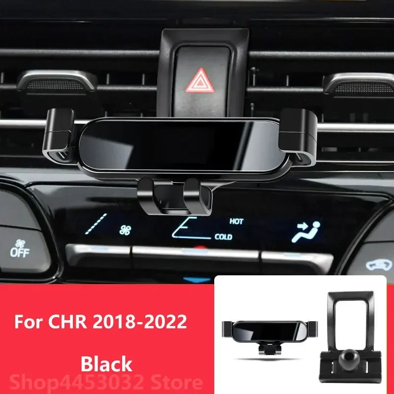 1 مجموعة حامل هاتف الخليوي مع قاعدة لتويوتا CHR C-HR 2018-2023 منفذ الهواء حامل يتصاعد الجاذبية لتحديد المواقع قوس الملحقات