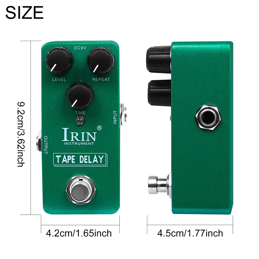 Tape Delay & Wah Guitar Effect Pedal Dual-Module Analog/Digital Effect with True Bypass Mini Metal Stompbox for Electric Guitar