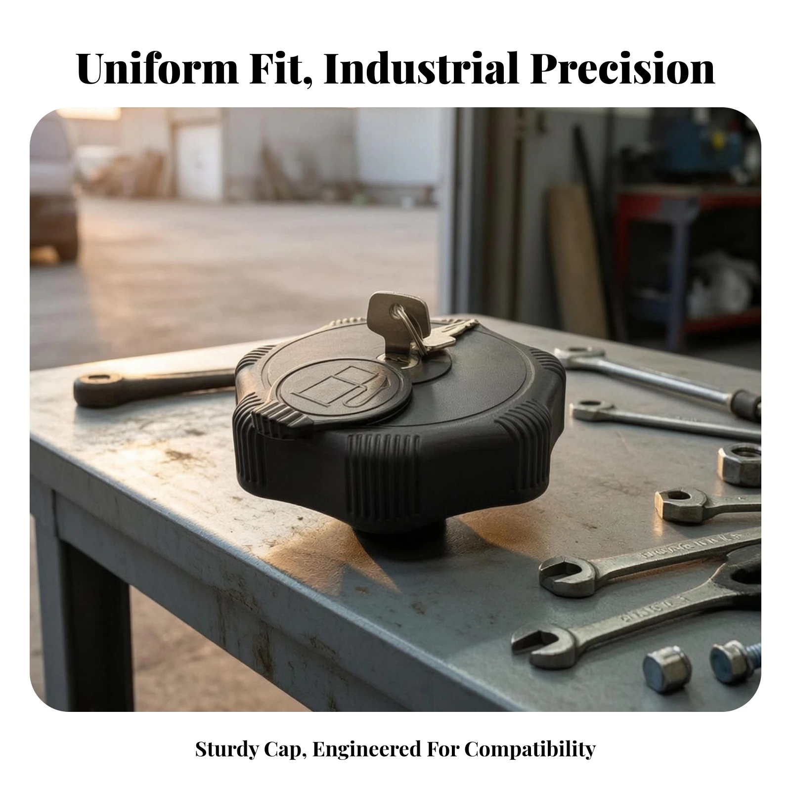Fuel Cap with Keys Lockable Locking Gas Cap with Keys Secure Ribbed for Equipment Operators, Loaders